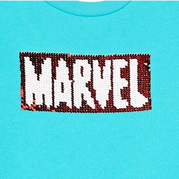 Spotted Zebra Marvel Girls' French Terry Long-Sleeve Dress Size Large (9Y) - Picture 3 of 12